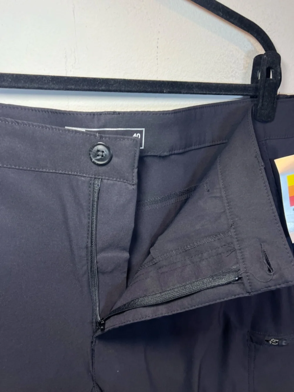 Union Bay UB Tech Classic Fit Cargo Shorts Black Nylon UPF 50 Outdoor NEW 40x11